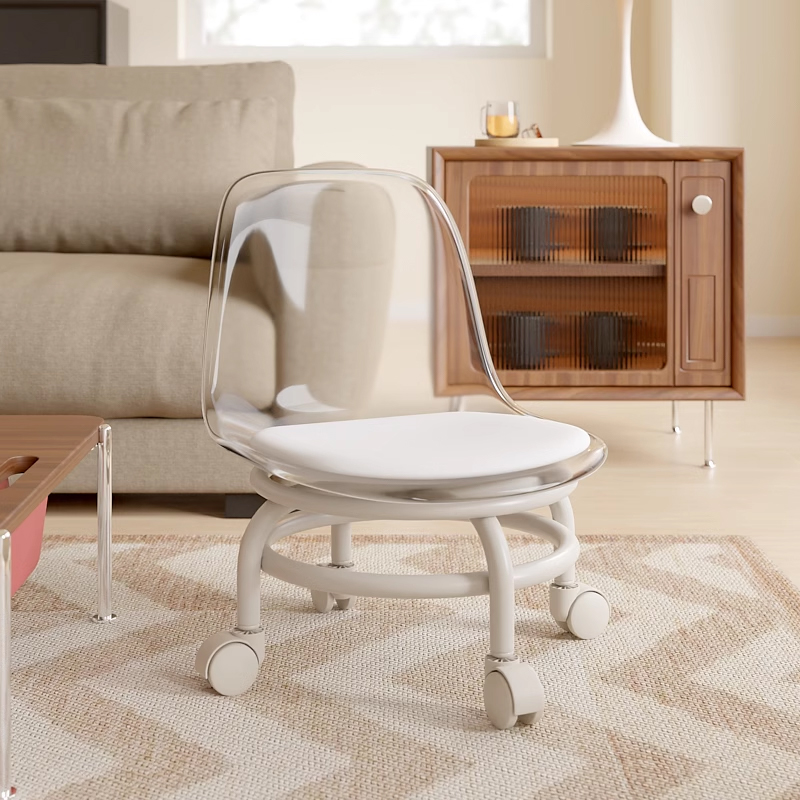 Transparent acrylic swivel home small stool
