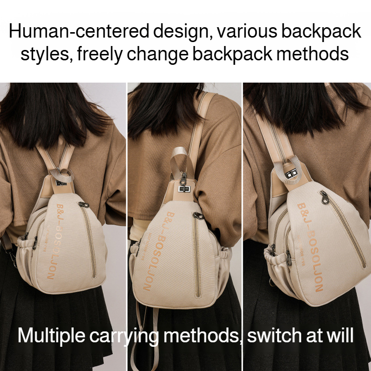 Ladies large capacity shoulder bag Multicompartment antitheft lightweight chest bag shoulder bag