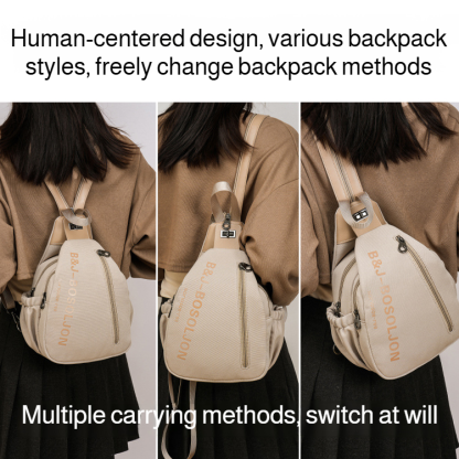 Ladies large capacity shoulder bag Multicompartment antitheft lightweight chest bag shoulder bag