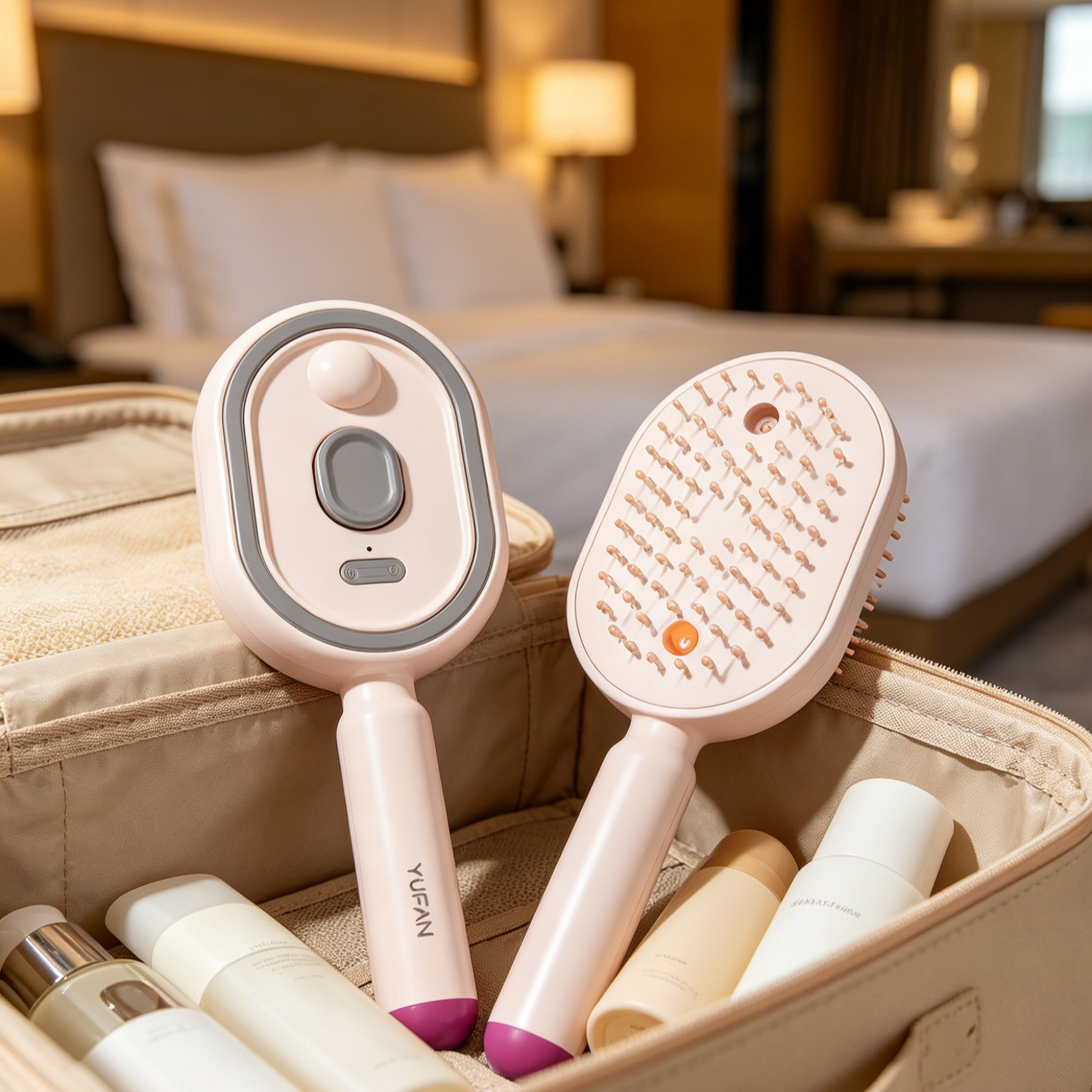 Red Light Essential Oil Hair Comb | Leave-In Scalp Massager & Detangling Therapy Brush