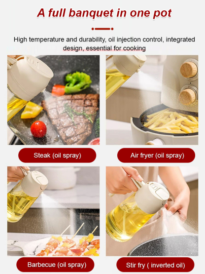 Kitchen glass high temperature resistant spray and pour one oil pot