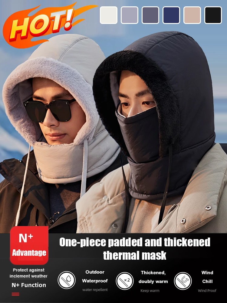 Fleece-lined thickened thermal face mask