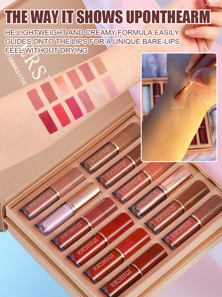 12-color book lip gloss set