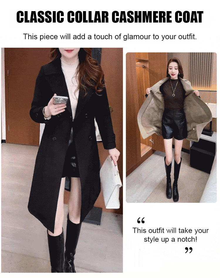 Mid-length fleece trench coat
