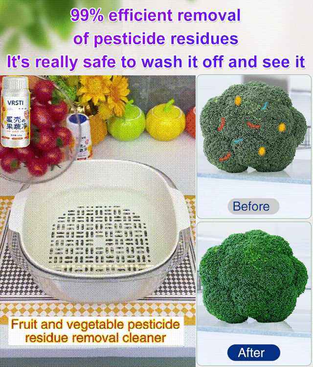 Fruit and vegetable pesticide residue removal cleaner