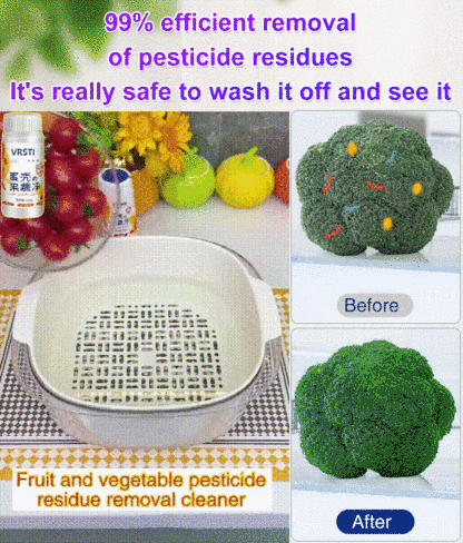 Fruit and vegetable pesticide residue removal cleaner