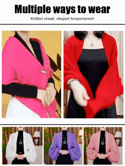 【Versatile Clothing】Plaid Knit Shawl Cardigan