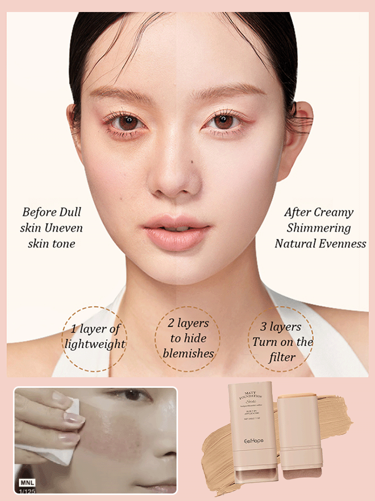 Dual-ended foundation stick with brush