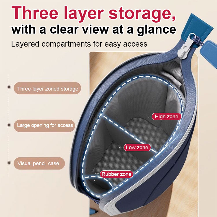 Two-in-one large capacity multi-layer standing pen holder pen bag