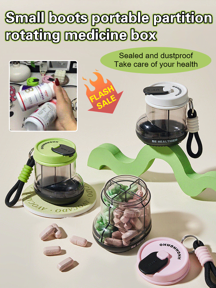 Small boots compartment rotating medicine box