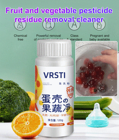 Fruit and vegetable pesticide residue removal cleaner