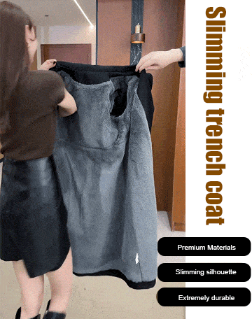 Mid-length fleece trench coat