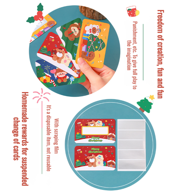 Christmas Scraper Card Cartoon Handwriting Scraper Competition Prize Student Lucky Scraper