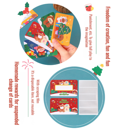 Christmas Scraper Card Cartoon Handwriting Scraper Competition Prize Student Lucky Scraper