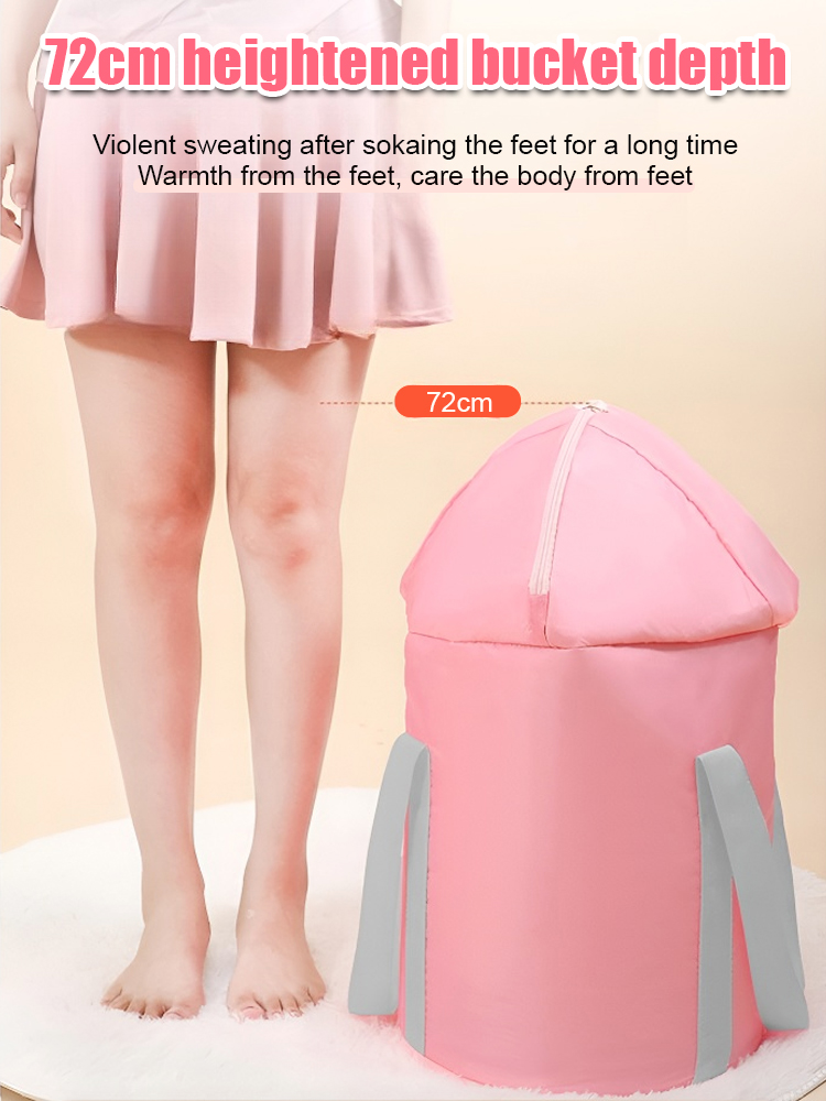 Collapsible thermostatic foot soaking bucket