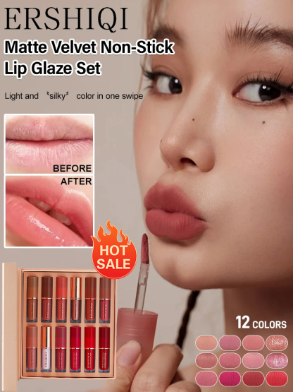 12-color book lip gloss set