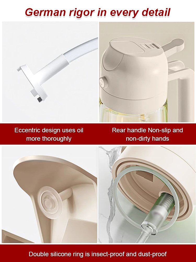 Kitchen glass high temperature resistant spray and pour one oil pot