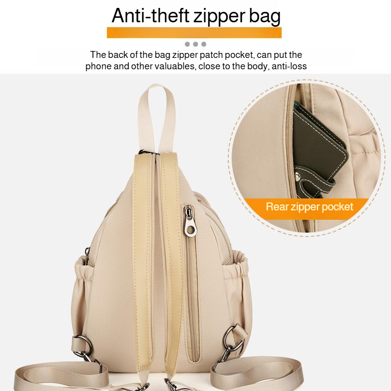 Ladies large capacity shoulder bag Multicompartment antitheft lightweight chest bag shoulder bag