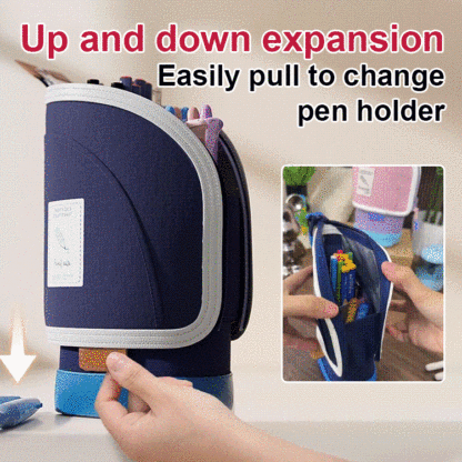 Two-in-one large capacity multi-layer standing pen holder pen bag