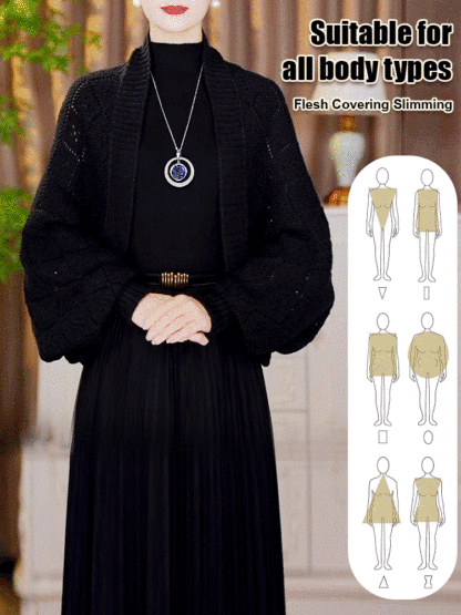 【Versatile Clothing】Plaid Knit Shawl Cardigan