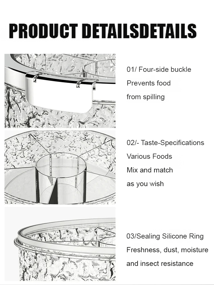 Household Sealed Rotating Snack Fruit Tray - Order with Notes