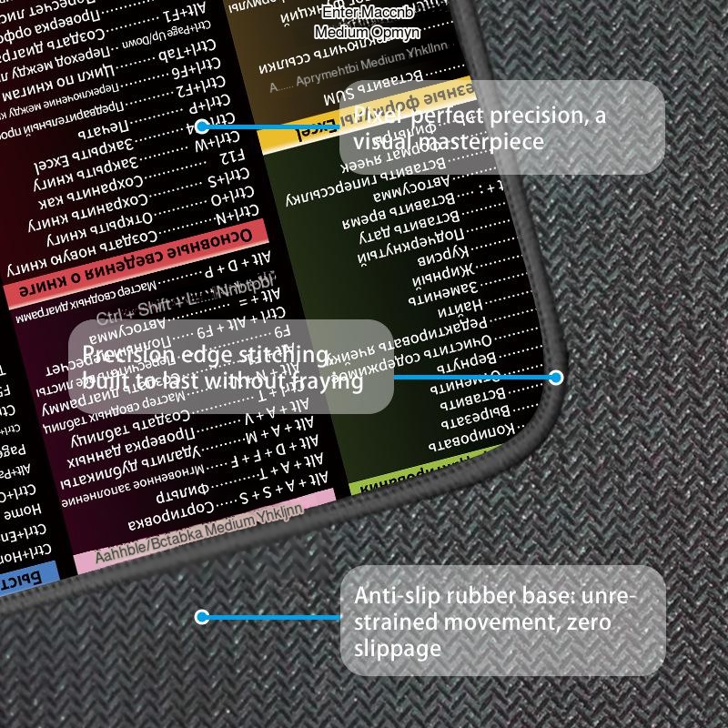 Urgent orders can be accepted. Hot-selling English mouse pad shortcut keys super large computer desk