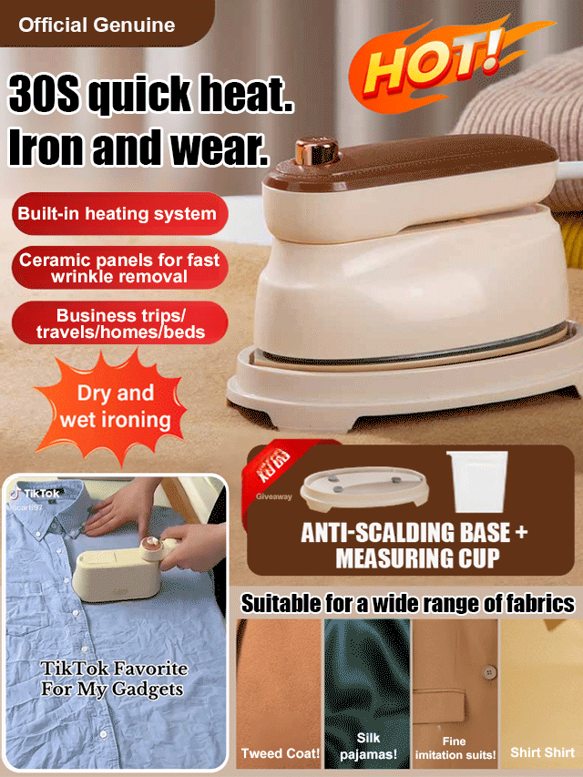 Small handheld ironing machine for home use