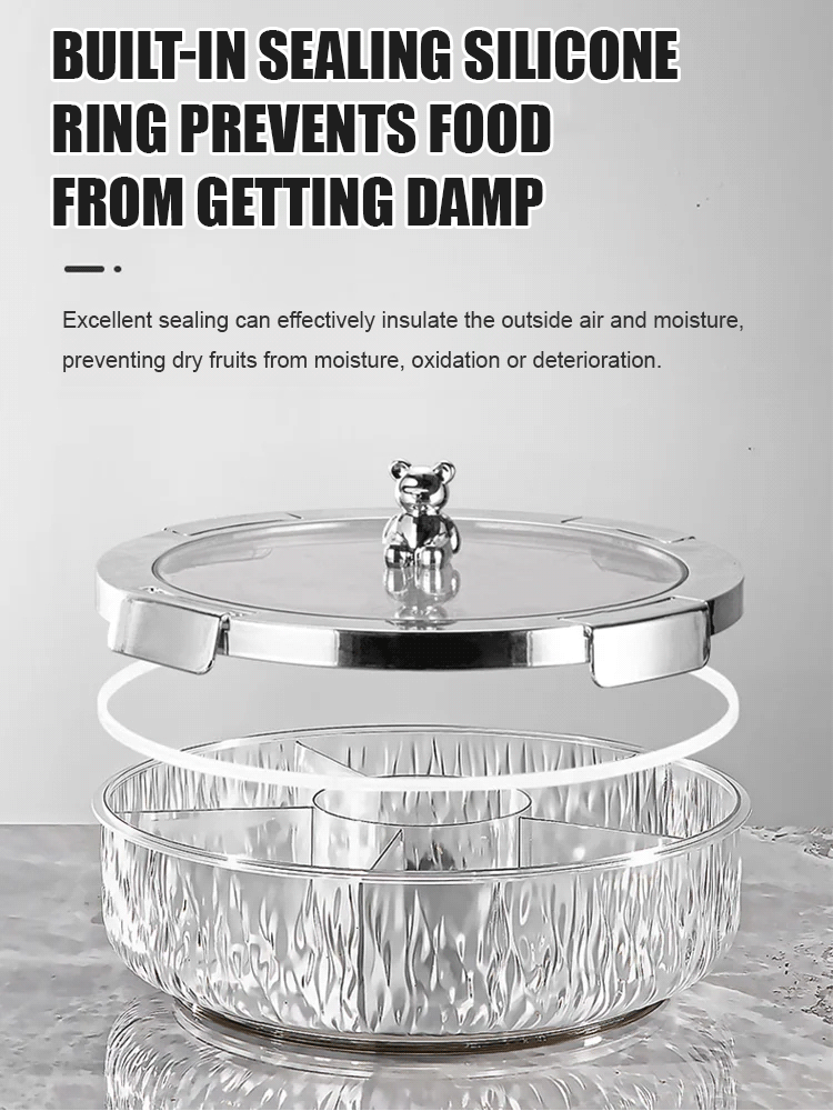 Household Sealed Rotating Snack Fruit Tray - Order with Notes