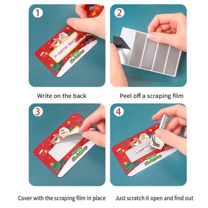 Christmas Scraper Card Cartoon Handwriting Scraper Competition Prize Student Lucky Scraper