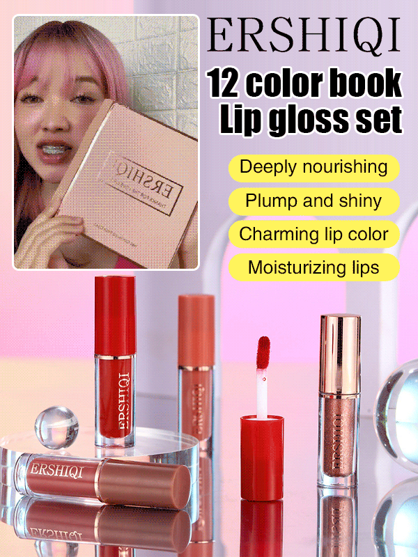 12-color book lip gloss set