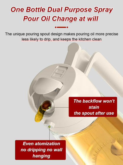 Kitchen glass high temperature resistant spray and pour one oil pot