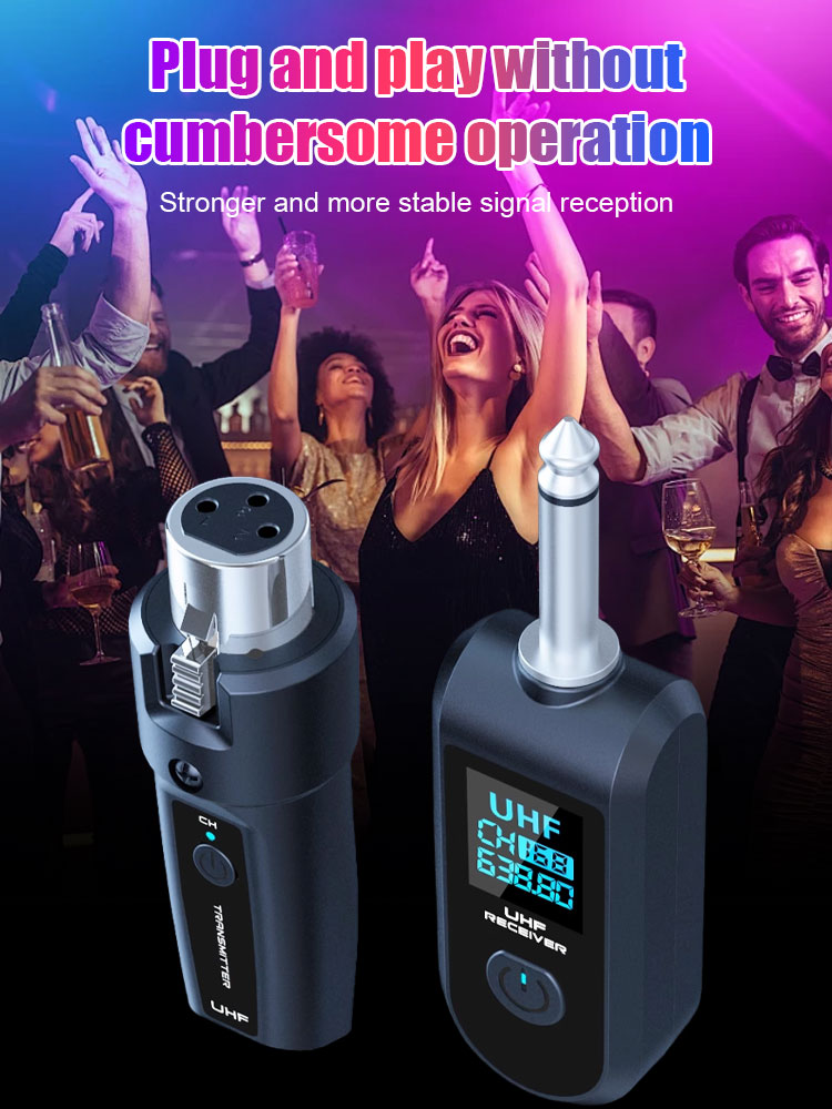 Wired to wireless microphone system transmitter and receiver