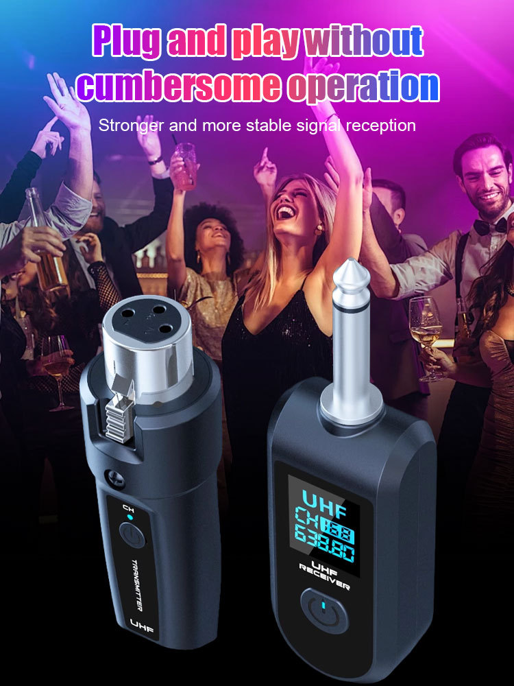 Wired to wireless microphone system transmitter and receiver