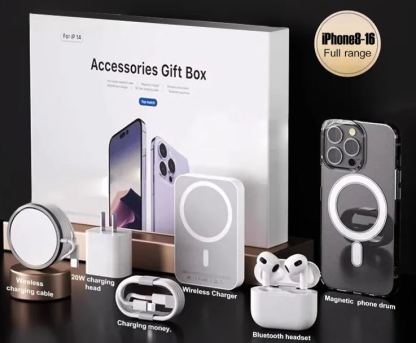 Magnetic Charging Power Bank and Earphone Set, Six-piece Set