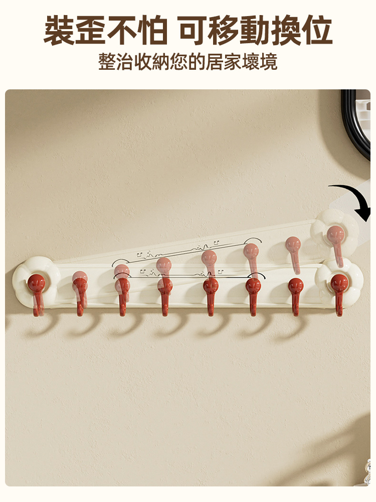 多功能吸盤式強承重花朵八連掛鉤