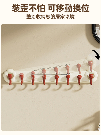 多功能吸盤式強承重花朵八連掛鉤