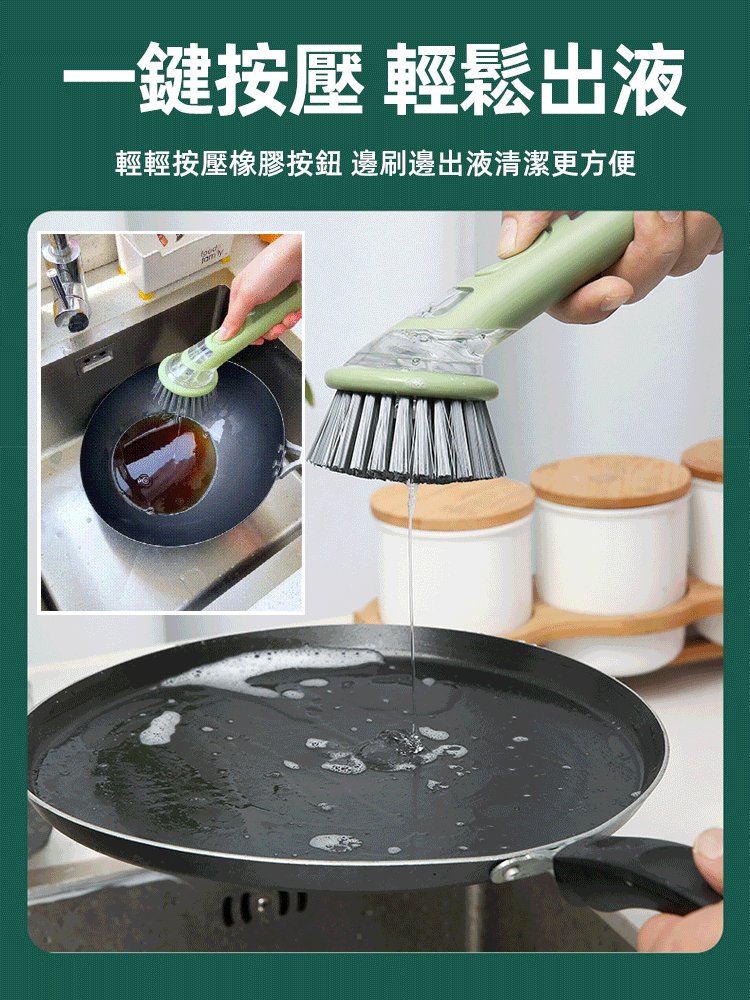 不臟手自動出液長柄鍋刷套裝