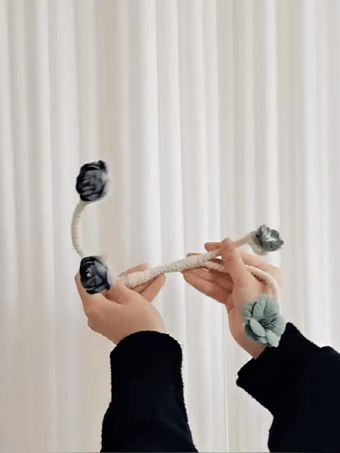 玫瑰花朵窗簾綁帶免打孔綁繩