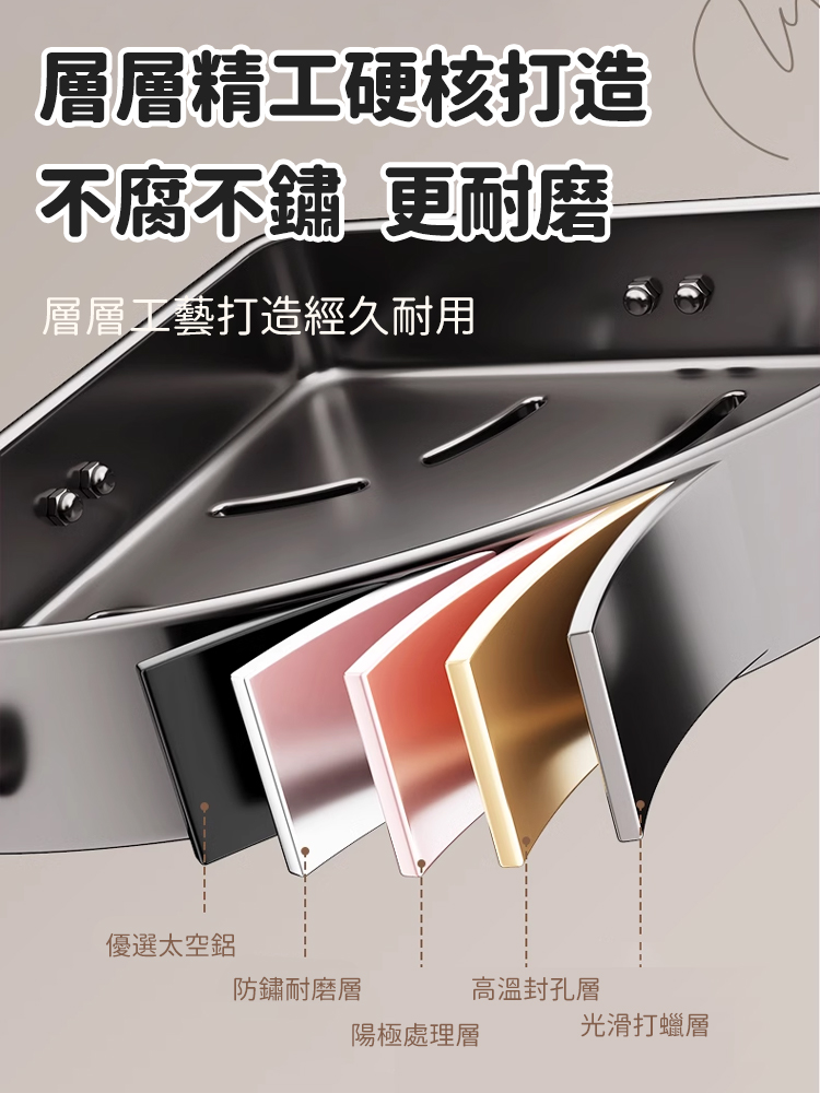 旋轉吸盤免打孔衛浴置物架