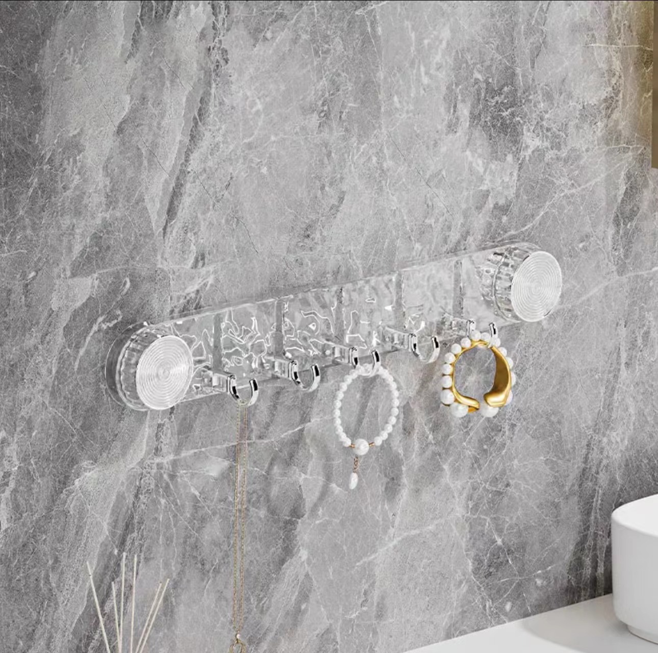 旋轉吸盤波紋連排掛鉤