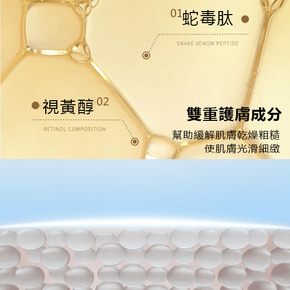 【瞬間見效】視黃醇蛇毒肽黃金面膜