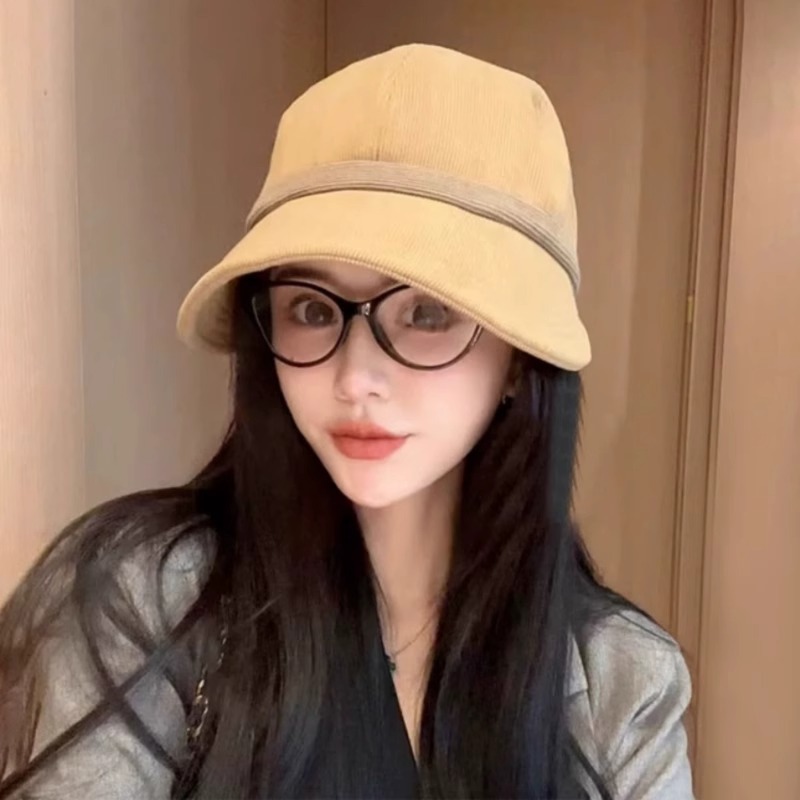 顯臉小燈芯絨鴨舌帽