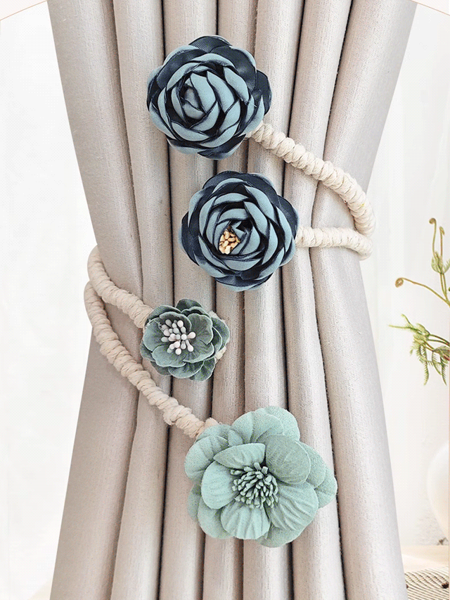 玫瑰花朵窗簾綁帶免打孔綁繩