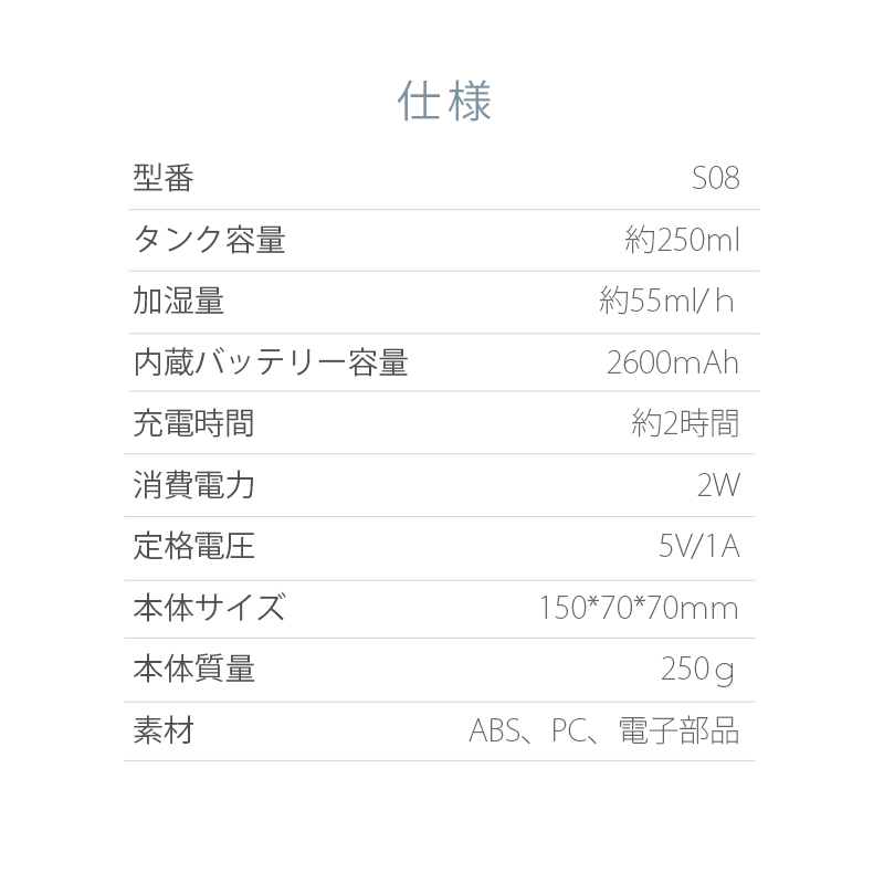 S08 卓上加湿器