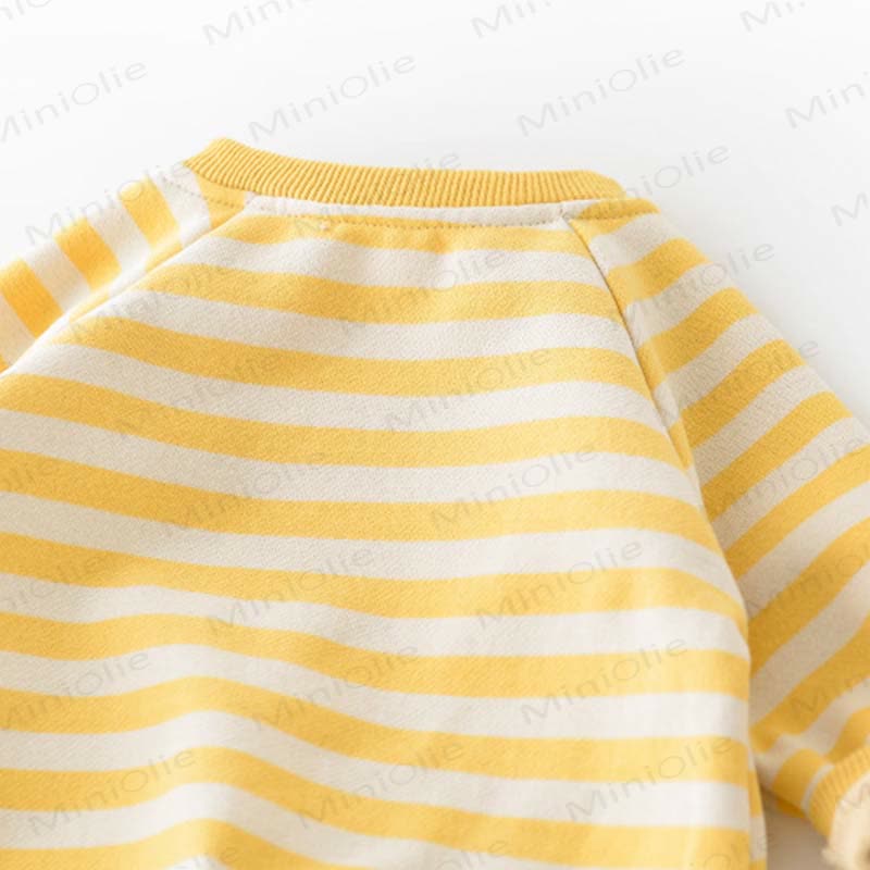HAPPY SMILE Baby Banana Striped Romper (no inner fleece) - image 7