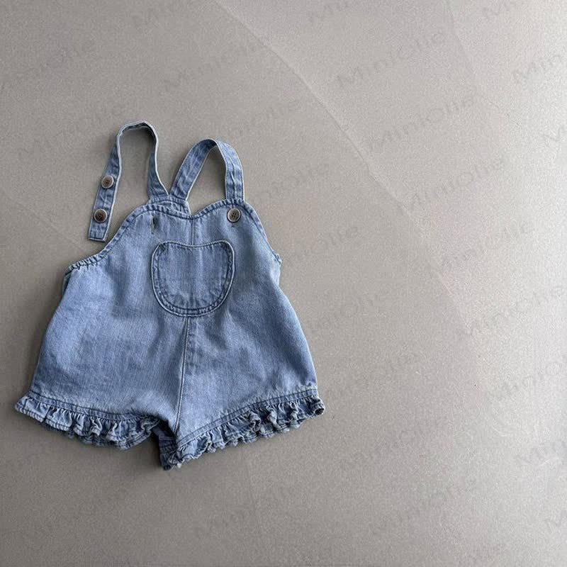 Baby Denim Pocket Ruffled Overalls - image 5