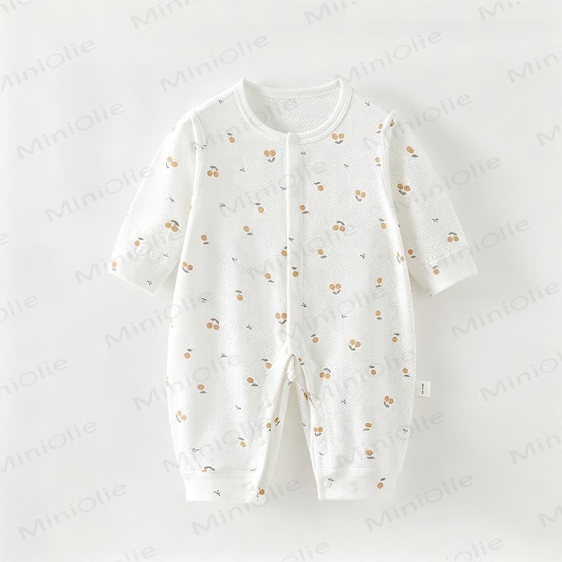 Baby Fruit Print Long Sleeves Romper - White Fruit - 18-24M - image 5
