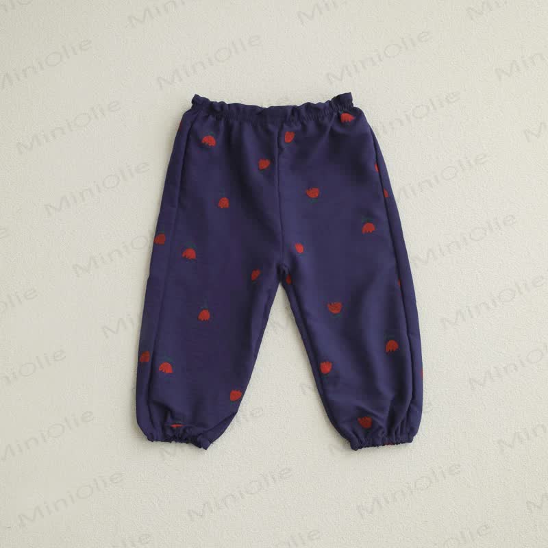 Toddler Tomato Dots Flower Plaid Pants - image 13