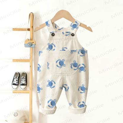 Baby Toddler Crab Print Overalls - White - 3-5T - image 1