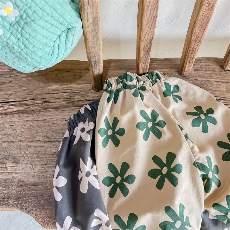 Toddler Retro Flower Loose Pants - image 4